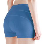 INBIKE Women's Cycling Underwear 3D Padded Breathable Bike Shorts High Waist Quick Dry Briefs for MTB Blue Large