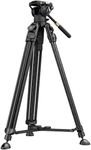 SmallRig AD-50 Max Heavy Duty Video Tripod, 68.5" Carbon Fiber Lightweight Tripod with FreeSpeed One-Step Height Adjustment, Fluid Head, Dual-Mode QR Plate, Load up to 17.6lb
