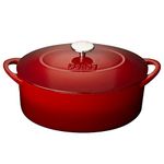 Denby 193048873 Pomegranate Cast Iron 28Cm Oval Casserole, 21 x 34 x 14 cm
