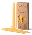 Hyoola Beeswax Taper Candles – 25 Pack - Handmade, All Natural, 100% Pure Scented Bee Wax Candle - Tall, Decorative, Golden Yellow – 9” Tall – Handmade in The USA