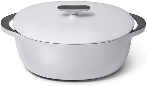 Caraway Enameled Cast Iron Dutch Oven - 8qt Dutch Oven With Lid - 3 Layer Enamel Coating - No Seasoning Required - Compatible With All Stovetops - Oven Safe - No Forever Chemicals - Gray