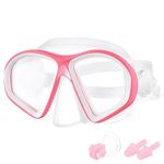 flintronic Kids Swim Goggles, No Leak Swimming Glasses with 180° Clear View, Anti-Fog Diving Goggles with Earplugs & Nose Clip, Anti-UV Swimming Goggles for Children Aged 4-12 (Pink)