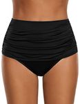 Vozobi Women's High Waisted Swim Bottoms Ruched Bikini Tankini Briefs Swimsuit Shorts Underwear