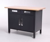 BLACKCOMB 2-Drawer Hardwood top Work & Storage Centre, Graphite