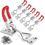 E-TING 6-Pack 4001 330Lbs Holding Capacity Adjustable Toggle Latch Clamp Smoker Latch Clamps 150Kg Quick Release Pull Latch +24 Screws for Various Tool Box