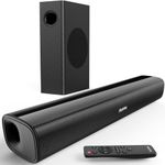 Saiyin Soundbar with Subwoofer, 2.1 Deep Bass Small Soundbar for TV Home Theater Surround System with Bluetooth/AUX/Optical Connection, Wall Mountable 17-inch