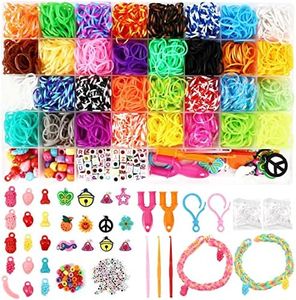 Royouzi Gomas Para Hacer Pulseras, 2800+ DIY Loom Bandas Conjunto, Kit 30 Colores Gomas Elásticas Plásticas, Hacer Anillos y Collares de Bricolaje Manualidades Juguete