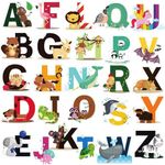 DEKOSH Educational Animal Alphabet Kids Wall Decals - Baby Nursery Decor Peel & Stick Decorative Baby Stickers for Playroom, Classroom Decoration