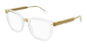 Gucci Vintage Eyeglasses GG0184O 50mm For Men Women - Bundle Ocu-Kit Eyewear Care Packet, Gold, 50-21-145