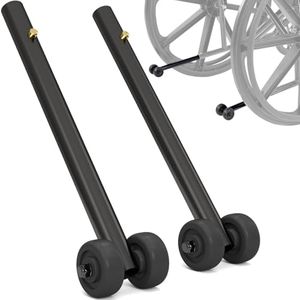 Vive Straight Wheelchair Anti Tippers - Durable Anti Roll Back Accesory for Medical Wheelchairs, Transport Chairs, Heavy Duty, Bariatric - Added Stability & Safety for Mobility Aids (Straight)