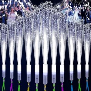 SHQDD 76 PCS White Fiber Optic Sticks, LED Fiber Wands, Fiber Optic Wand with 3 Light Modes, Glow in the Dark Party Supplies, Wedding Party Supplies, for Wedding, New Year, Birthday, Carnival