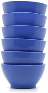 CaliBowl Non-Spill Mini Plastic Bowl Set - 8oz Reusable Kitchen Bowls with Concave Inner Lip and Non-Slip Base - For Serving Dips, Nuts, Ice Cream and Snacks - Set of 6 - Ocean Blue