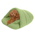 BAO CORE Warm Soft Pet Sleeping Bed Mat Small Dog Kennels Cat Sleeping Bag Pouch Snuggle for Small Animals Puppy Kitty Rabbit, chihuahua, guinea pig, Green, 48 * 58 cm