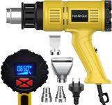 Upgraded Heat Gun 2000W Hot Air Gun 60℃- 650℃(140℉~1202℉) Variable Temperature Control, LED Display, Fast Heating, Overload Protection, 4 Nozzles, Suitable for Vinyl Wrap, Crafting, Resin, Shrink PVC