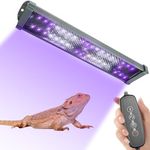 MIXJOY 11-Inch Dimming LED UVA UVB Light for Reptiles, UVB 20.0/UVB 10.0 15W LED Reptile UVB Light for Tropical & Desert Reptile with 3 Light Modes Option 6-Level Dimming 24-Hour Cycle Timer