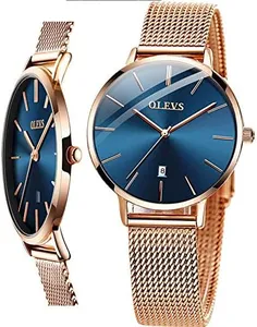 OLEVS Womens Watch Elegant Rose Gold Ultra Slim Thin Small Wrist Waterproof Quartz Analog Dress Date Calendar Luxury Ladies Wrist Watches for Women
