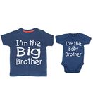 Edward Sinclair | Matching | I'm the Big Brother | I'm the baby brother | Navy T-shirt & bodysuit set