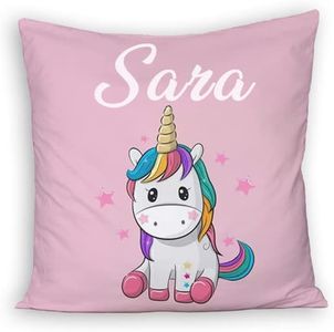 Generico Unicorno Cuscino Personalizzato 1 Idea Regalo Natale Compleanno Unicorni Bambini Bambina festa collezione Decorazioni casa Divano Letto Colorato Stampa Personalizzata con nome bimba