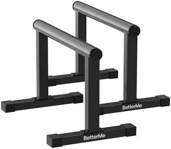 BetterMe Push Up Bars - Steel Parallettes for Calisthenics and Strength Training - Heavy Duty Pushup Bars for L Sits, Handstands and Planche - Stable Push Up Stands for Men