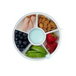 GoBe Kids Snack Spinner Bundle with Hand Strap and Sticker Sheet - Reusable Snack Container with 5 Compartment Dispenser and Lid | BPA and PVC Free | Dishwasher Safe | No Spill, Leakproof