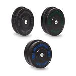 Bumper Plates [Bells of Steel] Rubber Weight Plates Dead Bounce Conflict Olympic Weight Plates for Deadlifts, Squats, Bench Press, Shoulder Press, 450mm Plate Diameter, 160 lb Olympic Weight Set