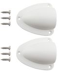 Aifeier ET Nylon Marine Clam Shell Vent Wire Cable Hose Vent Cover Boat Transducer Wiring Cover Clamshell Vent with Mounting Screws for Boat Yacht, White, 2.91 x 2.63 inch, 2 Pack