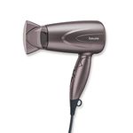 Beurer HC 17 Hair Dryer, Compact Hair Dryer with Folding Function, 2 Heat & Blow Levels, 1300 Watts, Overheat Protection and Professional Mouthpiece, Foldable Travel Hair Dryer with Hanging Loop