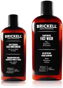 Brickell Men's Daily Essential Face Care Routine I, Gel Facial Cleanser Wash and Face Moisturizer Lotion, Natural and Organic, Unscented