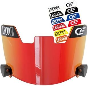 LeCool Multi-Color Football Visor,Enhance Your Game -Fits Adult & Youth Football Helmets (Red)