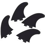 Click Fins 4.5" Side Fin for inflatable, SUP, airSUP, Minimum Flex for River and Surf (Black, Quad Set)