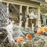 AMLOOPH Cobwebs Halloween Decorations Spider Web, 40 Fake Plastic Spiders + 120g Spider Web Halloween Decorations Outdoor Indoor, Stretchable Halloween Cobwebs Decorations For Party Cover Up To 550sft