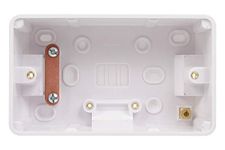 Schneider Electric - Lisse White Moulded (LWM) Designed to fit Schneider Electric Lisse Range - Wiring Devices Durable Anti-Microbial Urea Construction - 2 Gang surface pattress box, 40mm - GGBL9247S