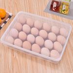 Stewit 24 Grid Egg Storage Box Egg Refrigerator Storage Tray, Stackable Plastic Egg Containers for Fridge Kitchen Size of The 24 Egg Storage Box is (31x23x6) Cm