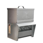 RentACoop Metal Trough Feeder with Lid - Outdoor Use, Rainproof - Suitable for Chicken, Bantams, Poultry, Pheasants, and Turkey - 10lb Capacity
