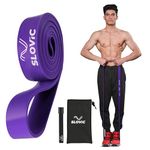 Slovic Purple Resistance Bands for Workout for Men & Women (1 YEAR WARRANTY) Resistance Band Set & Exercise Band for Home Gym Fitness Pull Up Band & Toning Band Natural & Unbreakable Rubber | 30-45 Kg