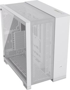 CORSAIR 6500D AIRFLOW Mid-Tower ATX Dual Chamber PC Case – Tempered Glass – Reverse Connection Motherboard Compatible – No Fans Included – White