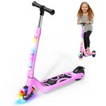 SISIGAD Kid Electric Scooter 6-8-10-12 Years 5.3 Inch with Colourful LED Light & 3 Adjustable Heights, Children's Electric Scooter Max Load 70 kg, Max Speed 10 km/h, PINK-5