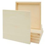 Unfinished Wooden Panels, 6 Pack Wood Canvas Boards for Painting, Arts and Crafts, Rectangular, 30.5 x 30.5 cm