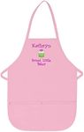 Made in the USA Personalized Embroidered Premium Child Apron and Chef Hat for Kids Girls Boys Fun in the Kitchen Gift