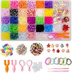 TOYSURY 2500+ Rubber Bands for Bracelets 28 Colors Bracelet Making Kit Rubber Band Loom with Accessories for Your Special Time, Event, Ceremony and Occasion.