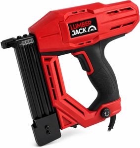 Lumberjack Electric Brad Nailer Stapler – Heavy Duty for Carpentry & Upholstery, Includes Staples & Nails