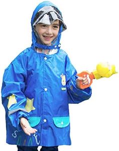 TRIWONDER Raincoat Rain Cape Ponchos for Kids, Girls, Boys, Poncho Jacket Gear with Backpack Position (Blue - Upgrade, S (3-5 years old))