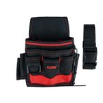 KUNN Electrician Tool Pouch with Waist Belt - Durable Multifunctional Small Pouch Bag for Tool Organization and Storage Red