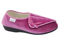 Dr Keller Womens Diabetic Orthopaedic Wide Fit Adjustable Comfort Slippers, Dr Hilda: Pink, 6 UK