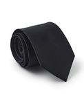 THE SAVILE ROW COMPANY LONDON Men's Luxury Silk Tie - Black Fine Twill