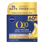 NIVEA Q10 Power 60 + Skin Anti-Wrinkle + Replenishing Night Cream (50 ml), Powerful Anti Ageing Cream, Night-Time Moisturiser for Women with Coenzyme Q10, Night Face Cream