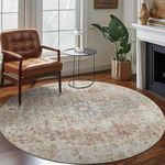 JINCHAN Round Rug 7ft Washable Rug 