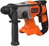 Black+Decker 18V SDS-plus Akku-Kombihammer (1,2 Joule, für effektives Bohren, Schlagbohren und leichte Meißelarbeiten, LED-Arbeitsleuchte, 1x 6mm Bohrer, Lieferung ohne Akku und Ladegerät) BCD900B