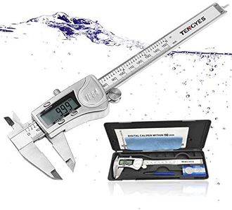 Digital Caliper Micrometer Measuring Tool - 6 inch Stainless Steel Electronic Vernier Calipers, IP54 Waterproof Accurate Gauge with LCD Screen Inch Fractions Millimeter Conversion by TENGYES