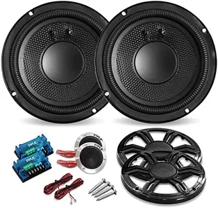 Pyle 6.5" Component Speakers for Car Audio - 2 Pair Kit Includes Pair of Crossover Networks and 1'' Aluminum Tweeters, Injection Cone with Rubber Edge - PLD63C